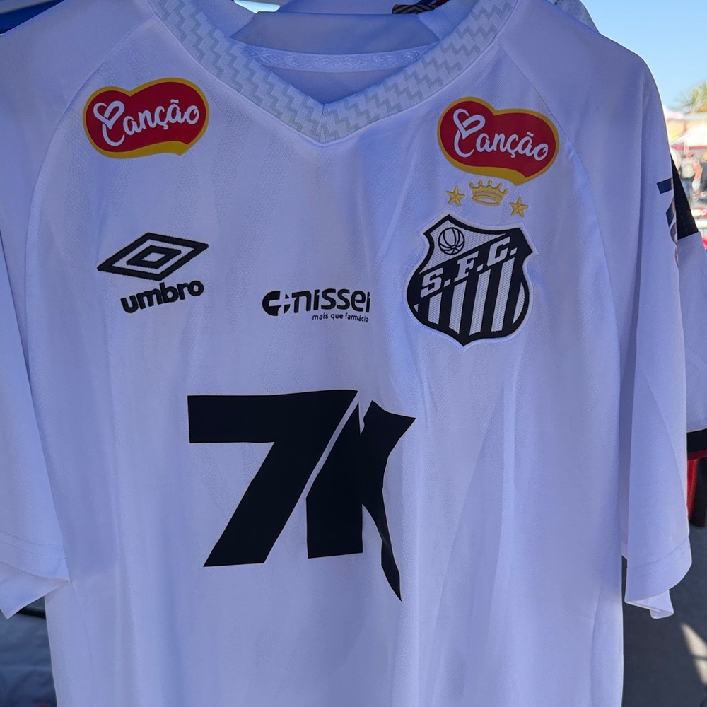Neymar Jr 10 Santos fc jersey Umbro White and Black S.F.C. Jersey